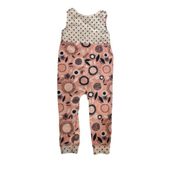 ❤️5/$25 SALE Cat & Jack Pink Blue White Polka Dot Sunflower Overall Jumpsuit - Picture 2 of 8